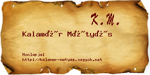 Kalamár Mátyás névjegykártya