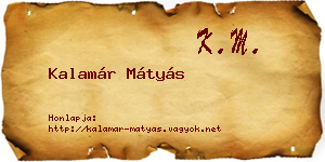 Kalamár Mátyás névjegykártya